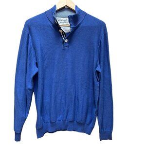 Vineyard Vines Sweater Pullover Blue 1/4 Button 100% Pima Cotton‎ Men's Size M